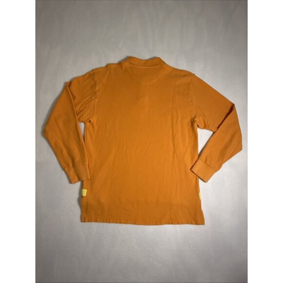 Orvis Sporting Traditions Solid Orange 100% Cotton Medium Long Sleeve Polo Shirt - Picture 5 of 7